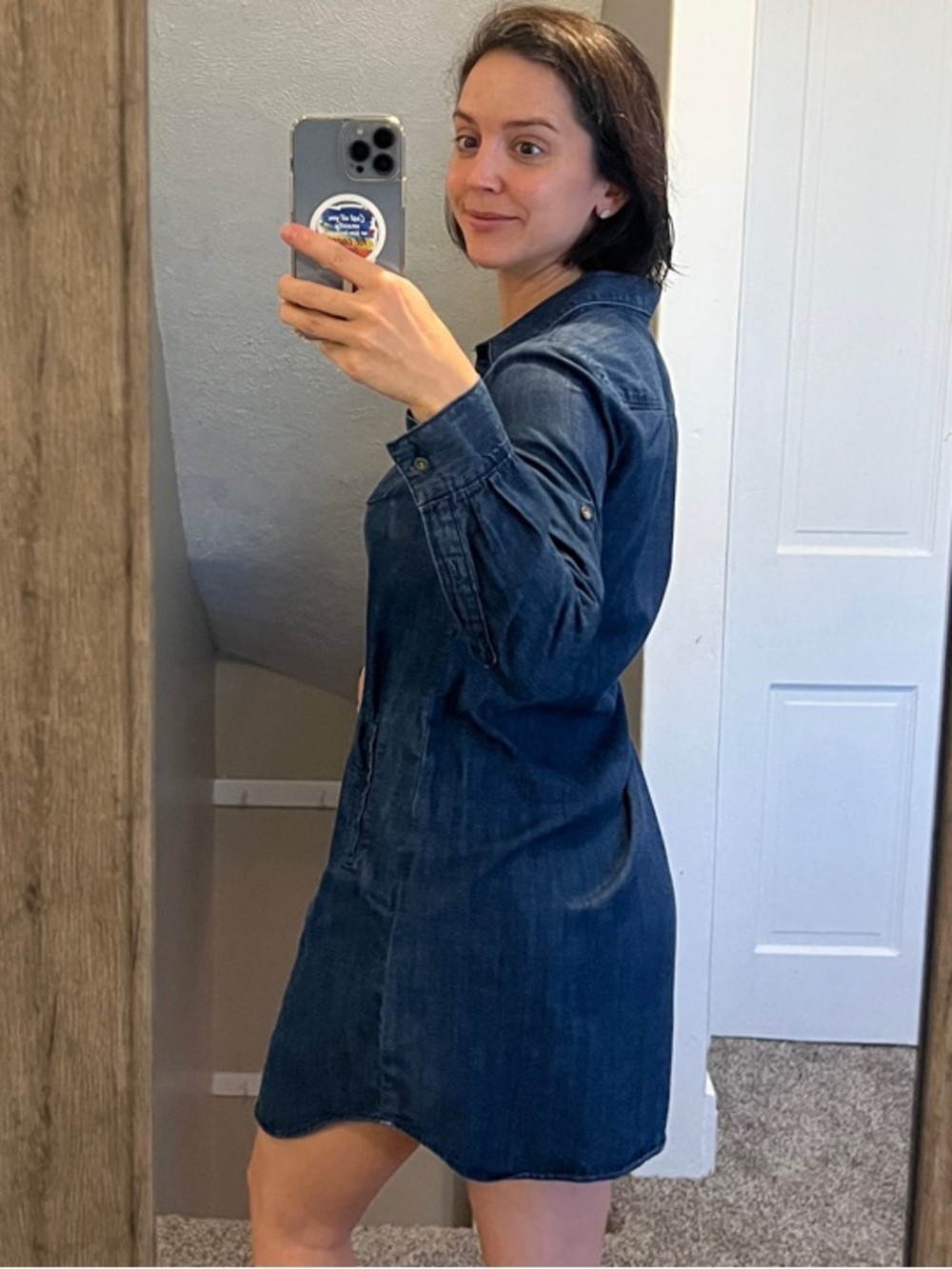 Banana Republic Indigo Denim Shirt Dress - Long Sleeve